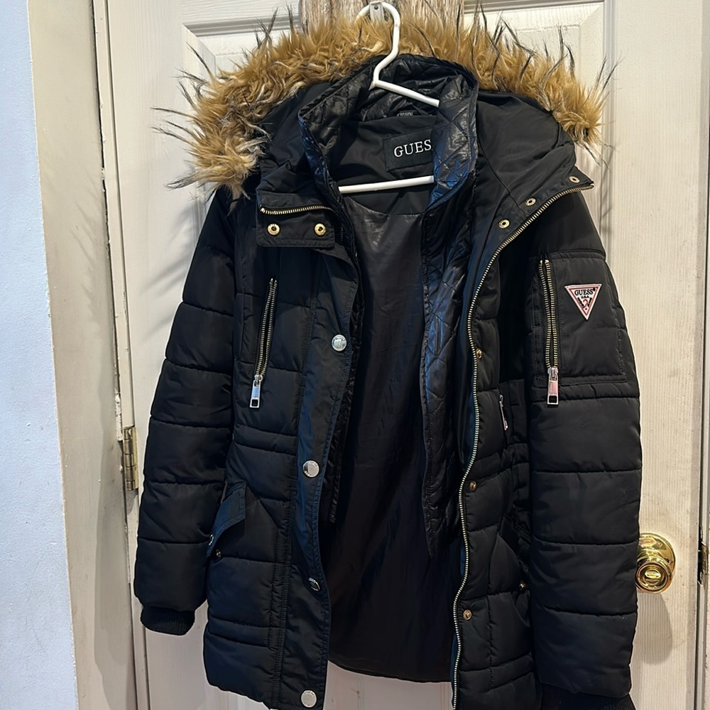 Guess black coat xs